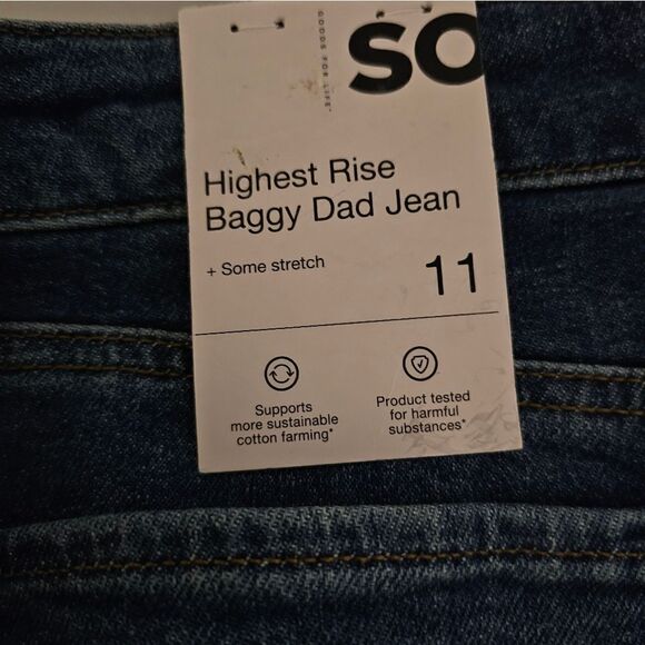 SO distressed jeans women's 11/30 wide Baggy dad jean NWT - Picture 5 of 6